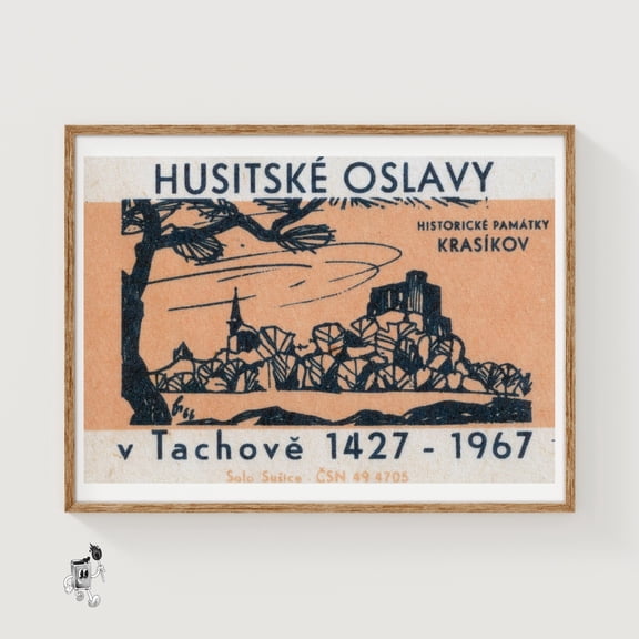 Hussite Celebration Matchbox Print, Unframed Paper Poster 8x10in