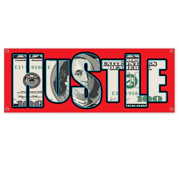 Hustle 13 oz Vinyl Banner With Metal Grommets