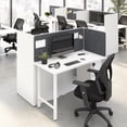 thumbnail image 1 of Hustle 48W 2 Person Cubicle with Tackboard in White - Engineered Wood, 1 of 7