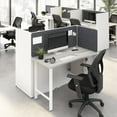 thumbnail image 1 of Hustle 48W 2 Person Cubicle with Tackboard in White/Gray - Engineered Wood, 1 of 7
