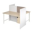 thumbnail image 1 of Hustle 60W 2 Person Cubicle Desk with Storage in White/Elm - Engineered Wood, 1 of 6