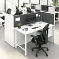 thumbnail image 1 of Hustle 60W 2 Person Cubicle with Tackboard in White - Engineered Wood, 1 of 7