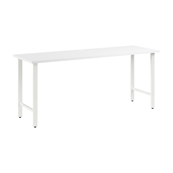 Hustle 72W x 24D Computer Desk with Metal Legs in White - Engineered Wood