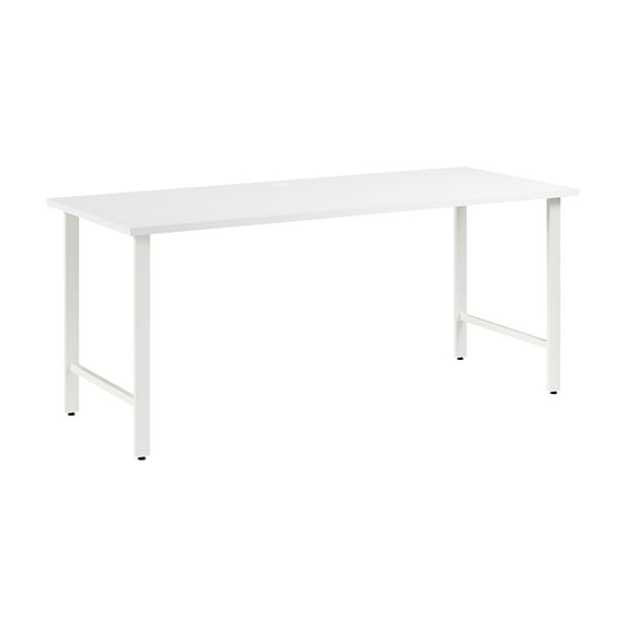 Hustle 72W x 30D Computer Desk with Metal Legs in White - Engineered Wood
