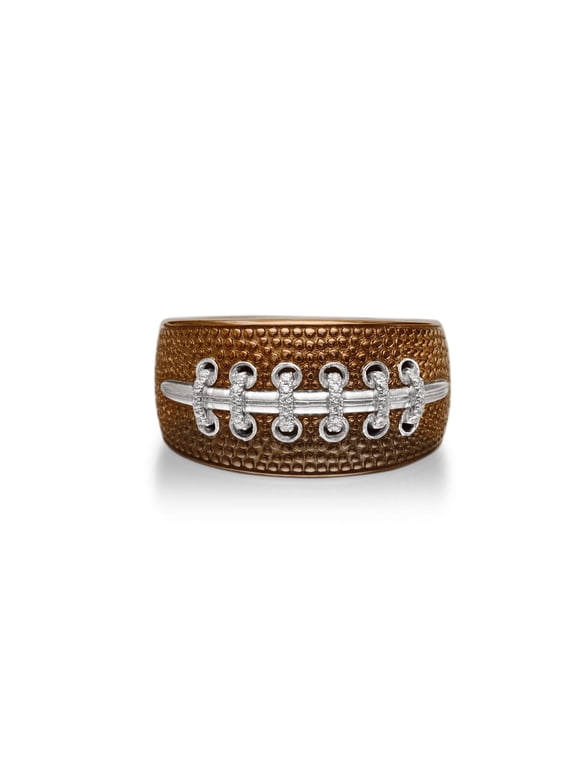 Hustle American Football Diamond Band Men Ring