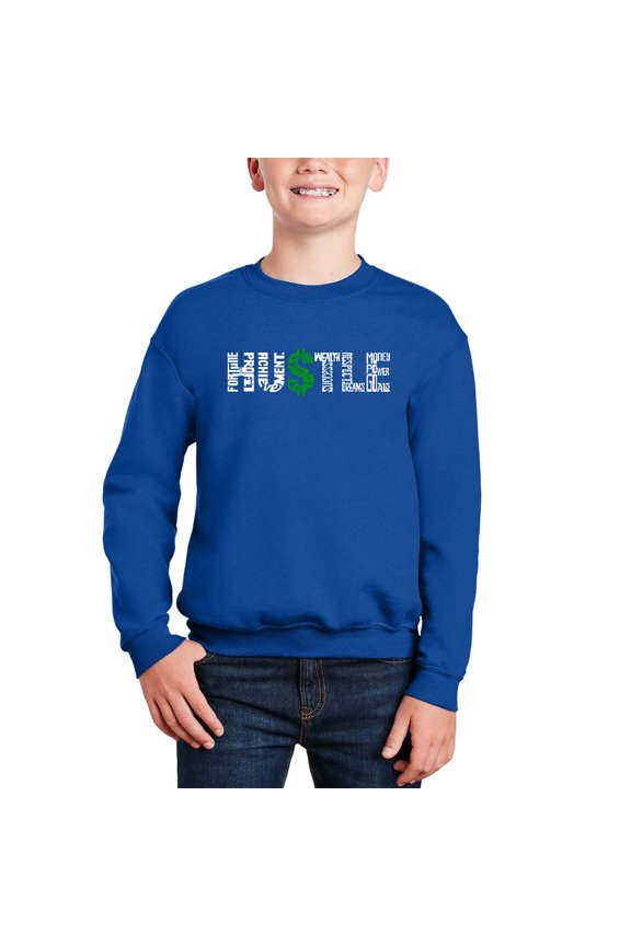 Hustle - Boy's Word Art Crewneck Sweatshirt