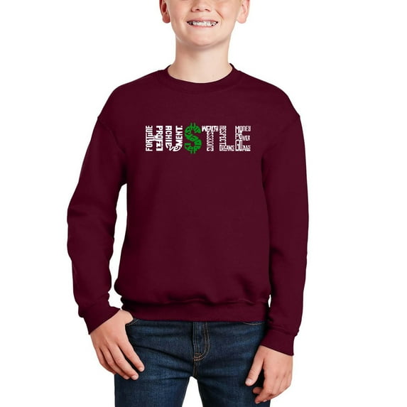 Hustle - Boy's Word Art Crewneck Sweatshirt
