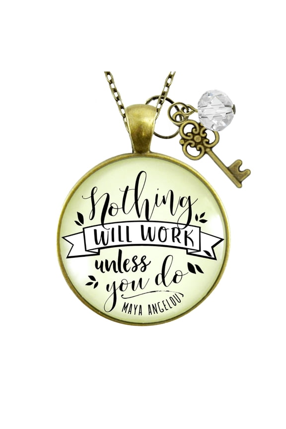 Hustle Gutsy Goodness Bronze Necklace Nothing Will Work Female Adult Metal Jewelry