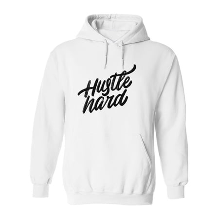 Hustle Hard Quote Hoodie Men -Image by Shutterstock, Male x-Large