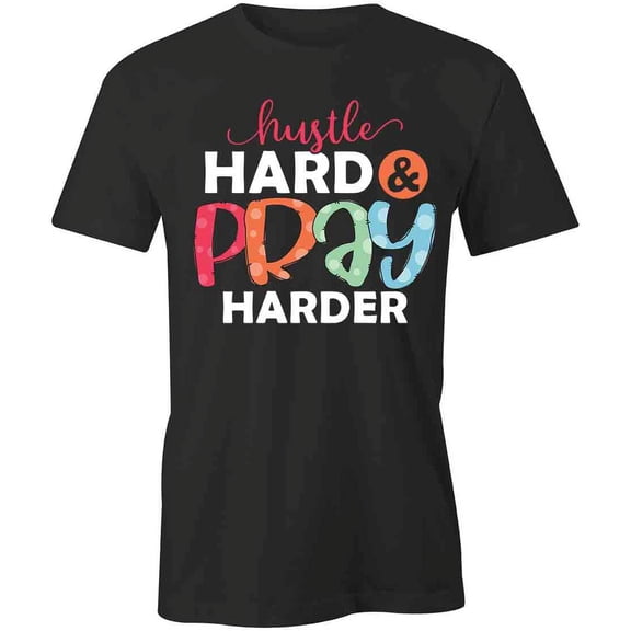 Hustle Hard T-Shirt | Motivational Quote Black Tee Gift