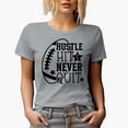 thumbnail image 1 of Hustle Hit & Never Quit with Football Art Merch Gift, Heather Grey T-Shirt, 3XL, 1 of 5