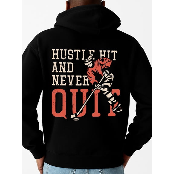 Hustle Hit Quit funny hoodies funny humor men regular fit black autumn and winter season autumn y2k vintage Casual Unisex Shirt Cotton tshirts Retro Unisex Shirt Printed tshirts
