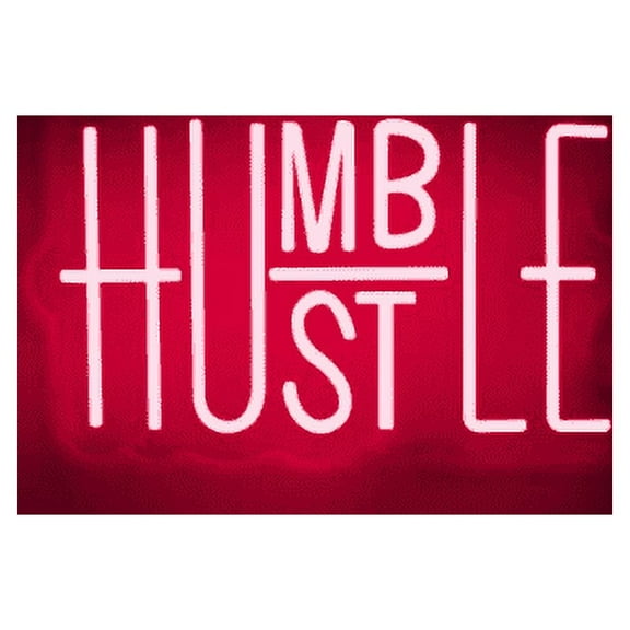 Hustle LED Neon Sign for Wall Decor, Humble LED Neon Lights Party Decorations, USB Powered Switch LED Neon Lights for Office Room, Gym Room, Man Cave, Bar Party, Gamer Room Decor(RED)
