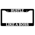 thumbnail image 1 of Hustle Like A Boss Black Plastic License Plate Frame, 1 of 1