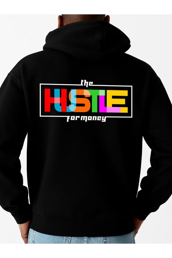 Hustle for Money hoodies & sweatshirt funny humor for men sweater hoodie black Solid Color Design Long Sleeve Casual Hooded Sweatshirt pullovers dames husband wife Classic Unisex Shirt Cotton tshirts