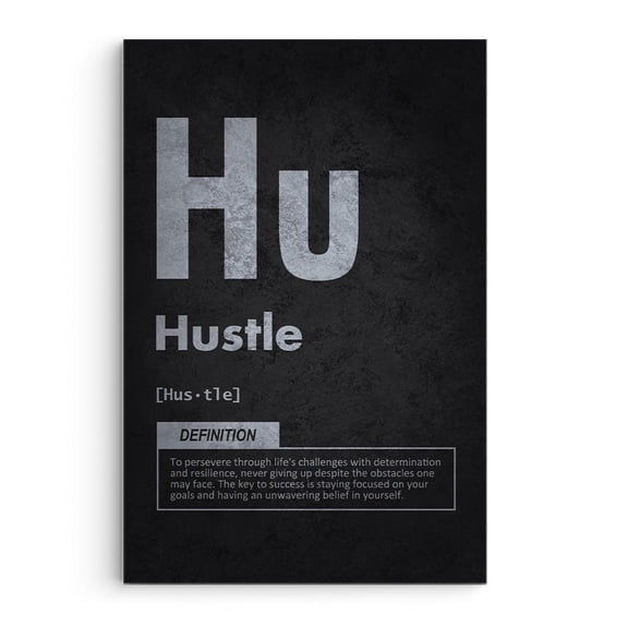 Hustle Motivational Wall Art, Minimalist Poster Vintage Style Wall Decor, Poster Only