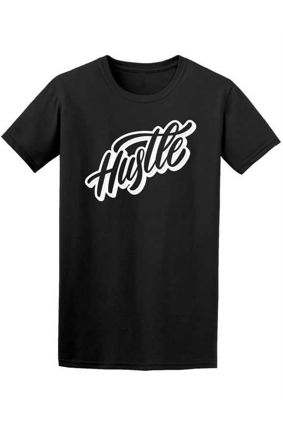 Hustle Simple Word T-Shirt Men -Image by Shutterstock, Male Large