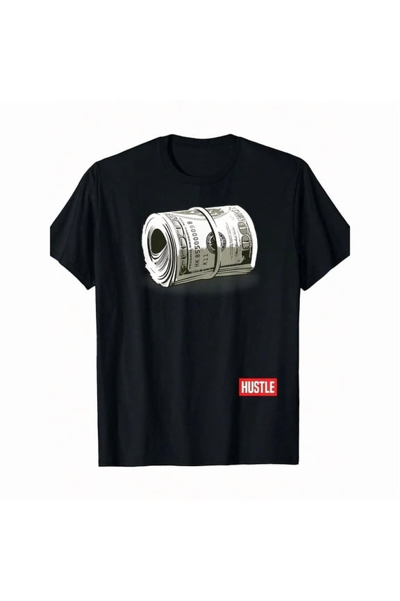 Hustle T-Shirt Hundred Dollar Bill Mo Money By Zany Brainy T-Shirt