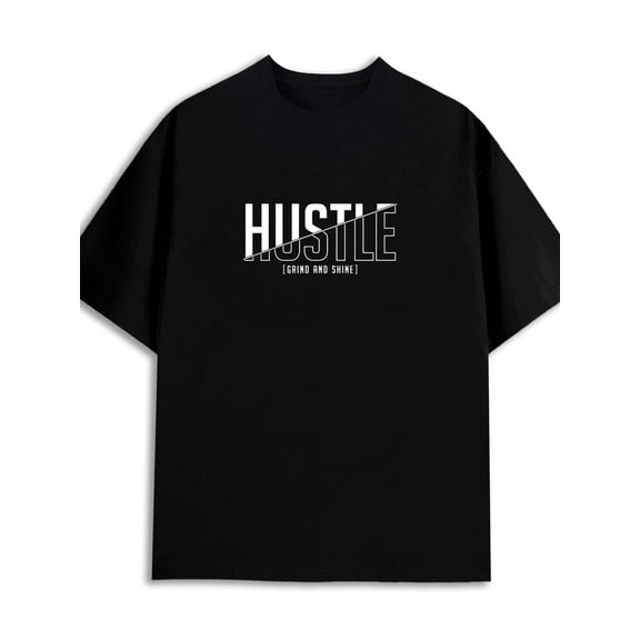 Hustle T-Shirt men 180G 100% Cotton black Retro Unisex Shirt Crewneck tshirts Classic Unisex Shirt Graphic Tee tshirts Retro Unisex Shirt Short Sleeve tshirts