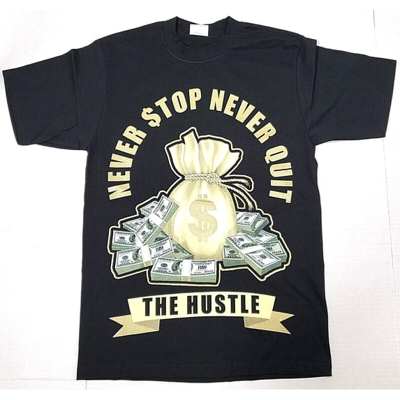 Hustle T-shirt Cash Money $ Urban Streetwear Tee 100% Cotton Men's ...
