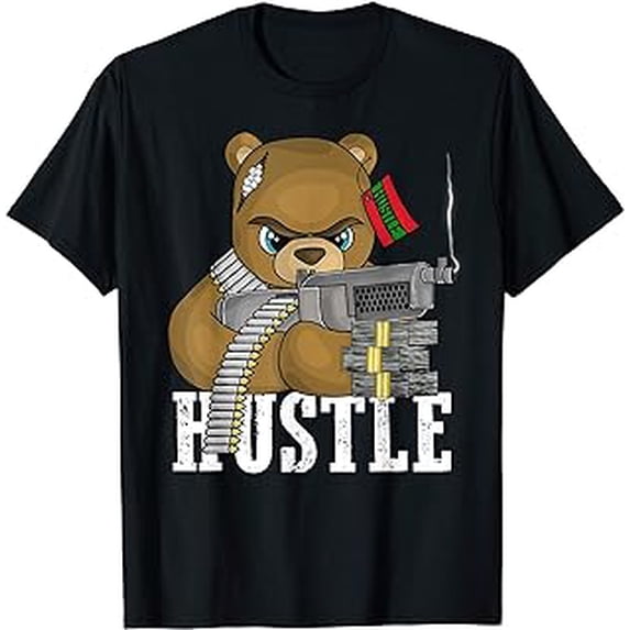 Hustle Teddy Bear Entrepreneur Business Hip Hop Lover Gift T-Shirt