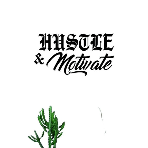 Hustle and Motivate Wall Decal Quote Home Room Decor Decoration Art Vinyl Sticker Inspirational Grind Inspire Motivational Money Gym Sports