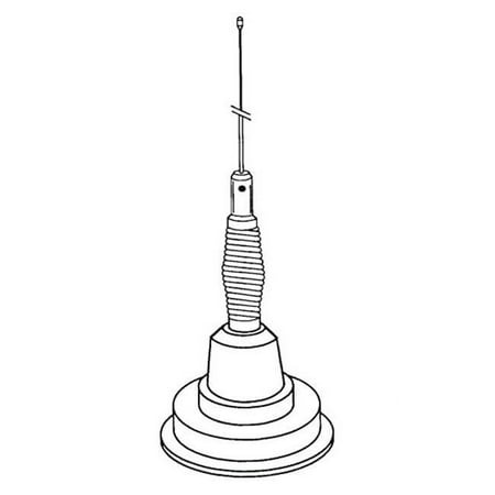 HUSTLER IC100SW CB RADIO ANTENNA MAGNETIC BASE 41" WHIP W/ SPRING (WHITE)