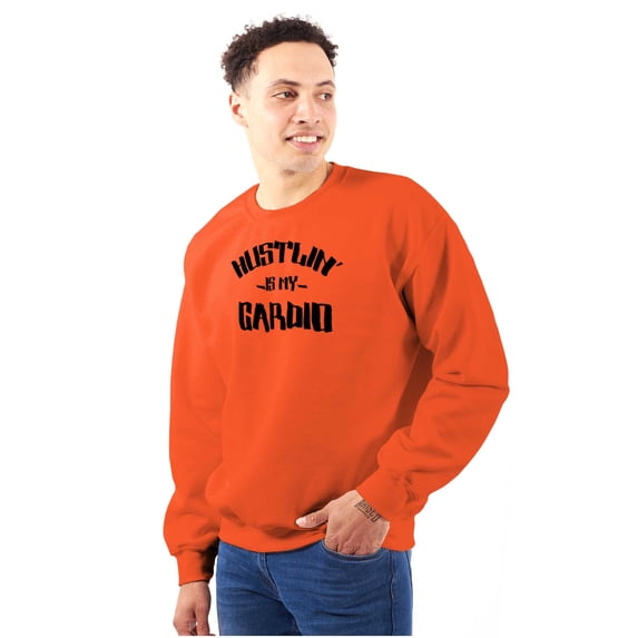 Hustlin' My Cardio Funny Fitness Sweatshirt for Men or Women Brisco Brands S
