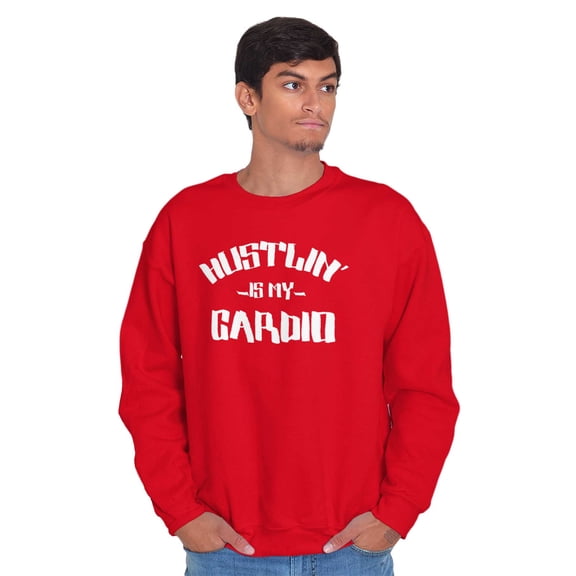 Hustlin' My Cardio Funny Fitness Unisex Plus Fleece Graphic Sweatshirt Brisco Brands 3X