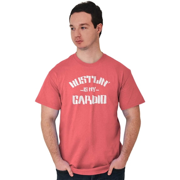 Hustlin' My Cardio Funny Fitness Unisex Plus Size Graphic Tee Brisco Brands 3X