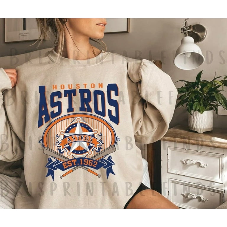 Huston Astros Sweatshirt MLB Shirt Baseball Crewneck Vintage Huston Sweatshirt