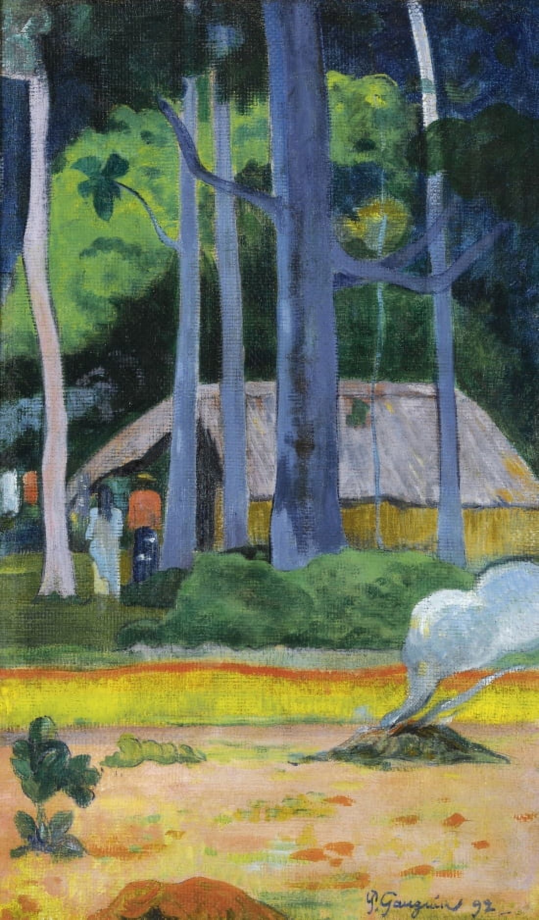 Hut Under Trees Canvas Art - Paul Gauguin (18 x 24)