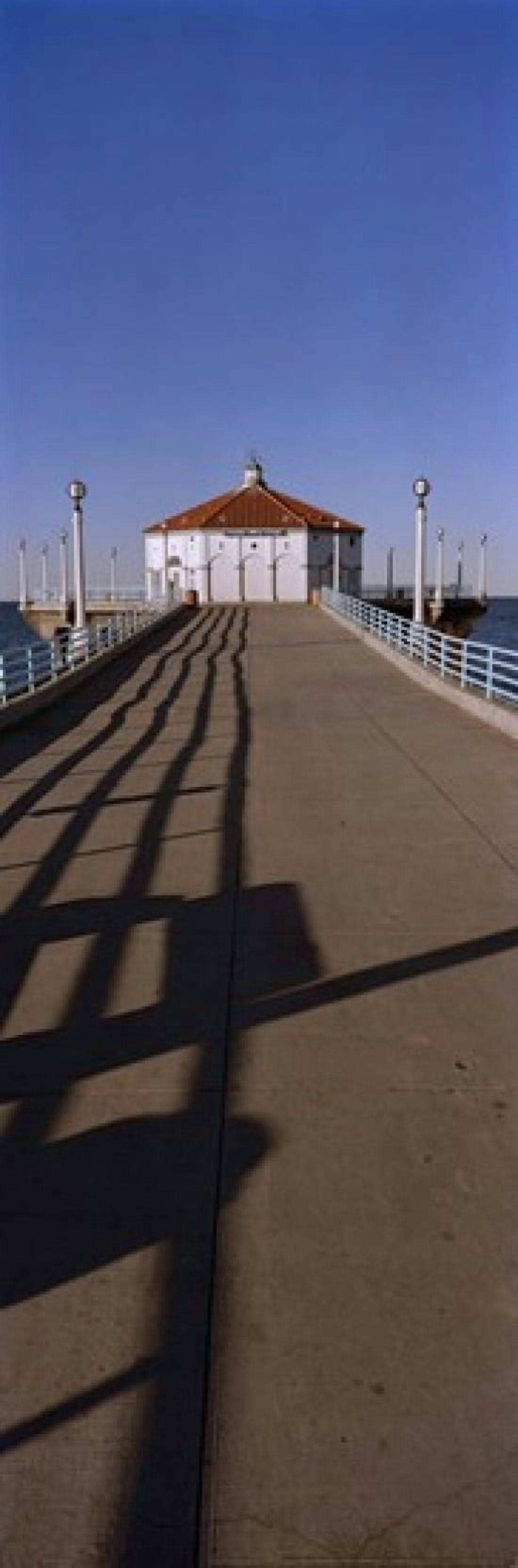 Hut on a pier Manhattan Beach Pier Manhattan Beach Los Angeles County California USA Canvas Art - Panoramic Images (36 x 12)