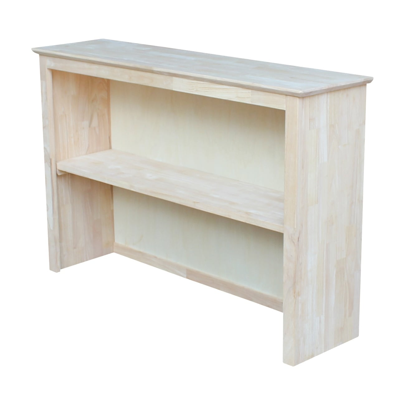 Unfinished Solid Wood Office Hutch with Butcher Block Surface
