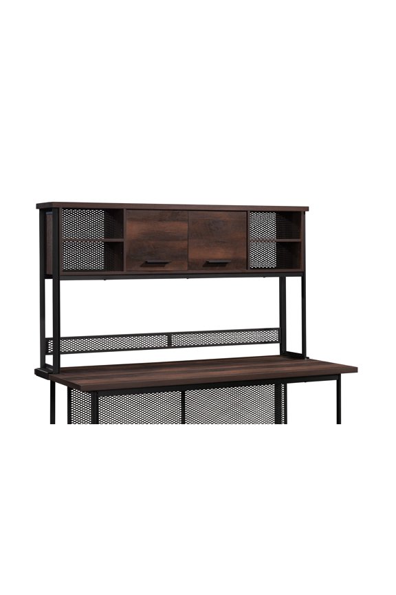 Hutch with Concealed Compartments, Brown finish