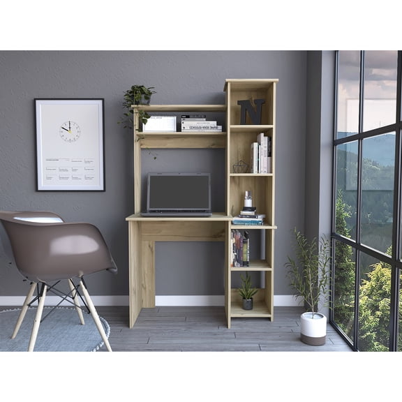 Spacious Desk Top - Beige Rectangular Desk for Office Work