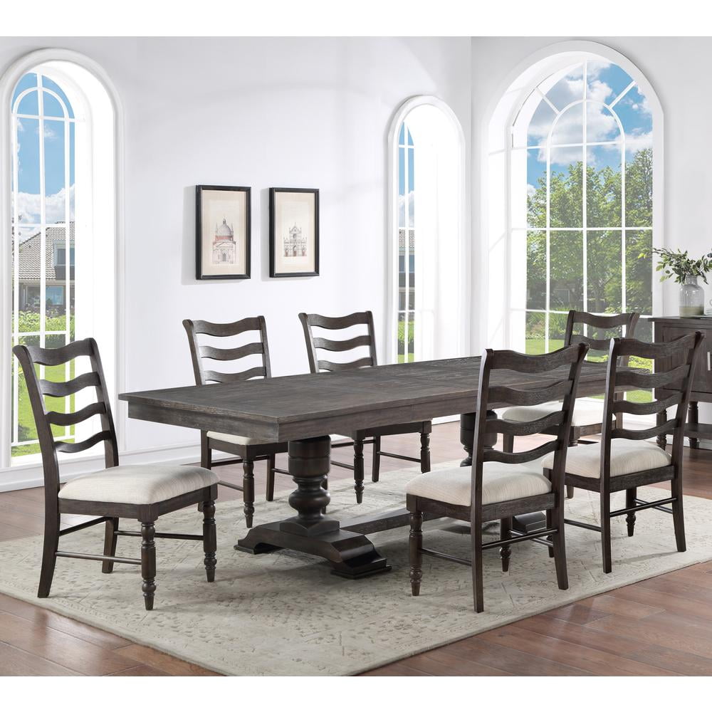 7pc Hutchins Dining Set Washed Espresso - Steve Silver Co.