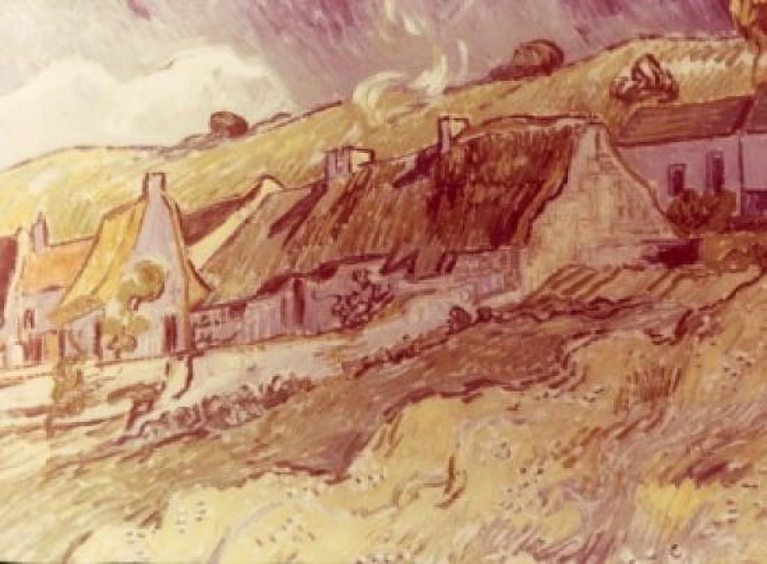 Huts in Auvers by Vincent van Gogh 1890 1853-1890 Canvas Art - Vincent van Gogh (24 x 36)