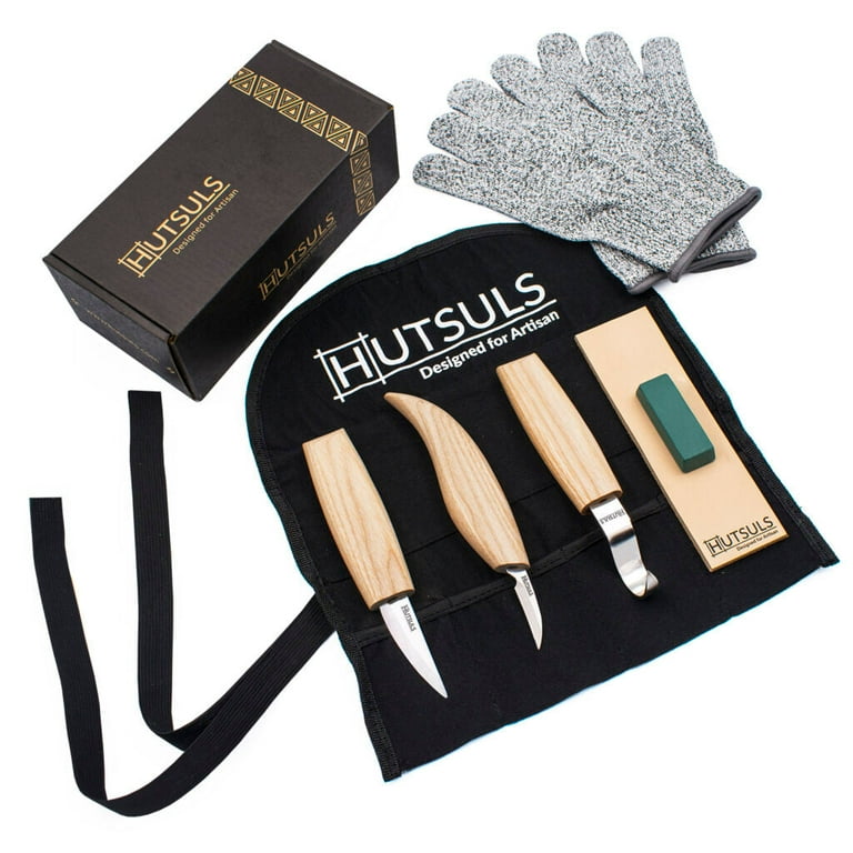 Hutsuls Wood Whittling Kit for Beginners - 8 pcs Razor Sharp Wood Carving  Knife Set, Beautifully Designed Gift Box, Whittling Knife for Kids & Adults  