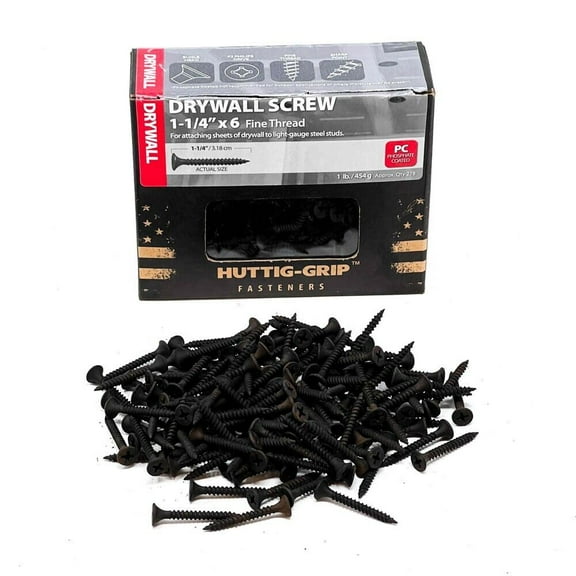 Huttig-Grip 1-1/4" x 6 Fine Thread Phillips Drive Steel Drywall Screws