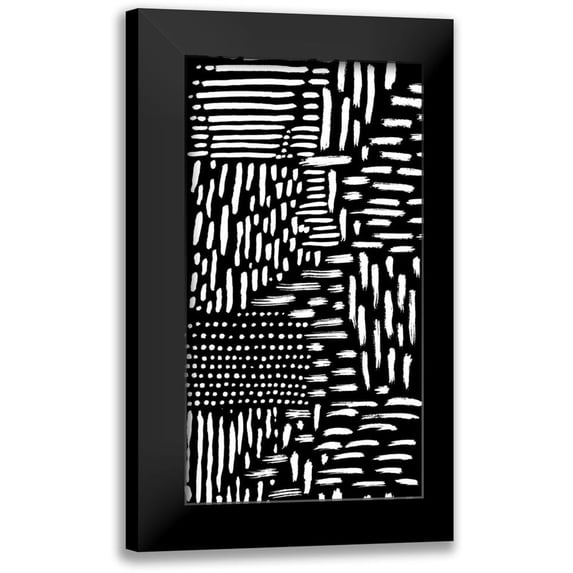 Hutton 11x18 Black Modern Framed Museum Art Print Titled - Black and White Marking 2