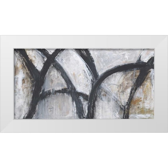 Hutton 14x9 White Modern Wood Framed Museum Art Print Titled - ABSTRACT STROKES