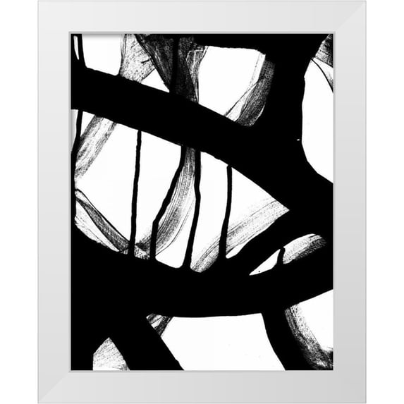 Hutton 26x32 White Modern Wood Framed Museum Art Print Titled - Blot and White 2