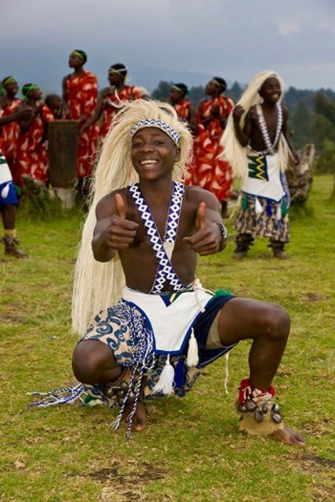 Hutu tribe Male Dancer Rwanda Canvas Art - Ralph H Bendjebar DanitaDelimont (18 x 24)