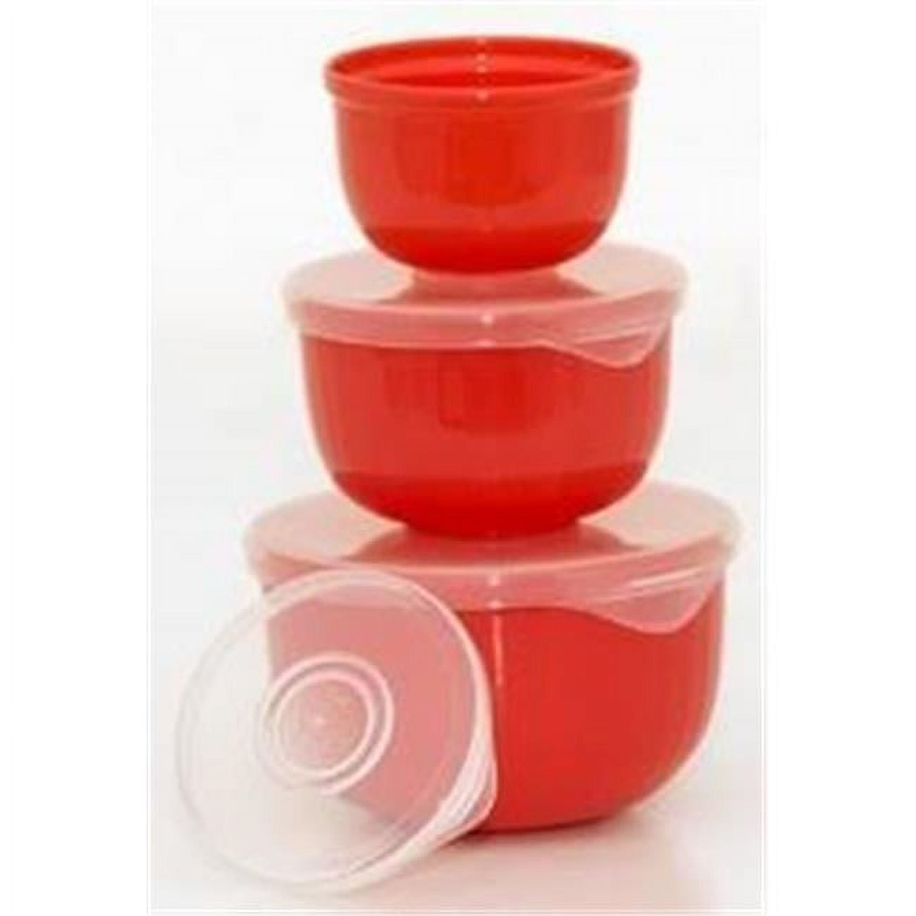 Hutzler Nesting Prep Bowl Set with Lids Red