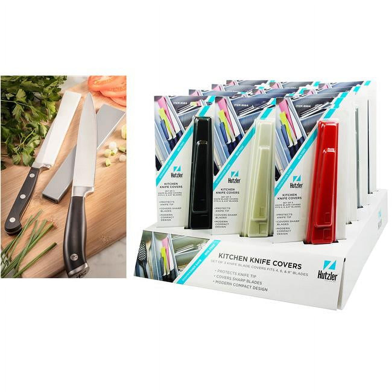 Hutzler 12884 Kitchen Knife Covers Counter Display (12 pack)