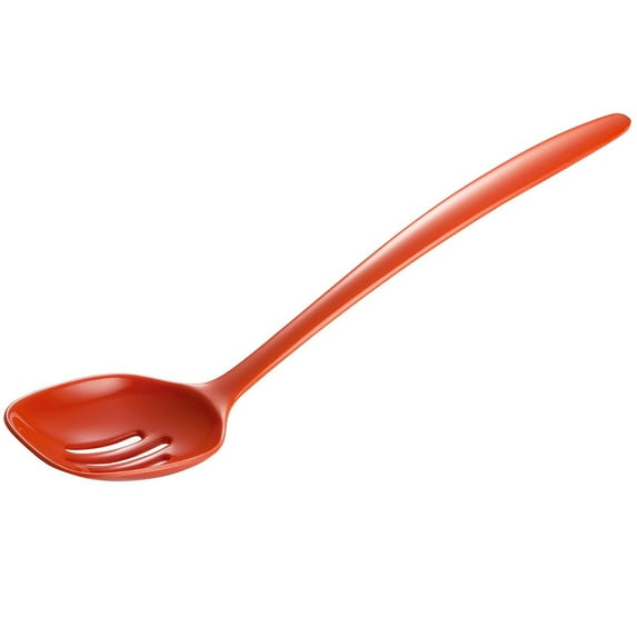 Hutzler 12-Inch Melamine Slotted Cooking Spoon - Orange