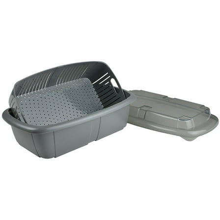 Hutzler 3-in-1 Fruit Saver Basket, Colander and Container, 2 Quarts, Gray