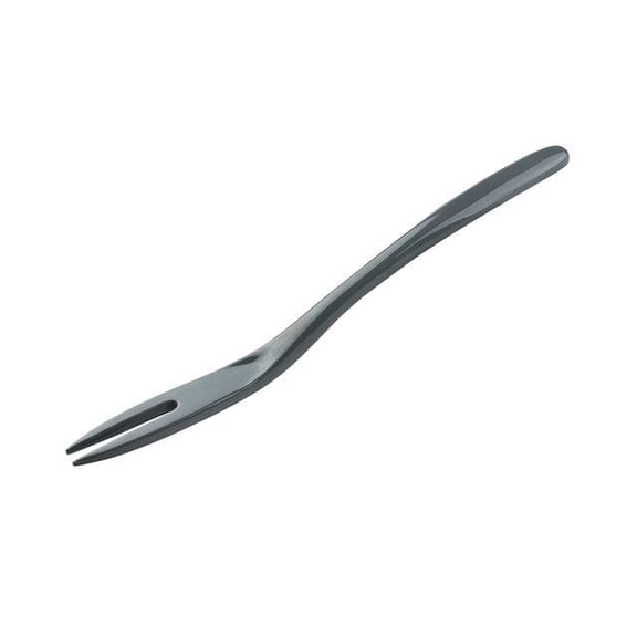 Hutzler 7.75 Inch Melamine 2-Prong Mini Fork, Great for Serving Condiments, Small Bites, or Getting into Narrow Jars - Gray