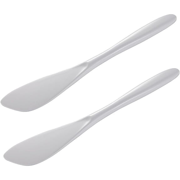Hutzler 7.75 Inch Melamine Mini Spreader, Great for Spreading Condiments, Frosting Cakes or Cupcakes, Set of 2, White